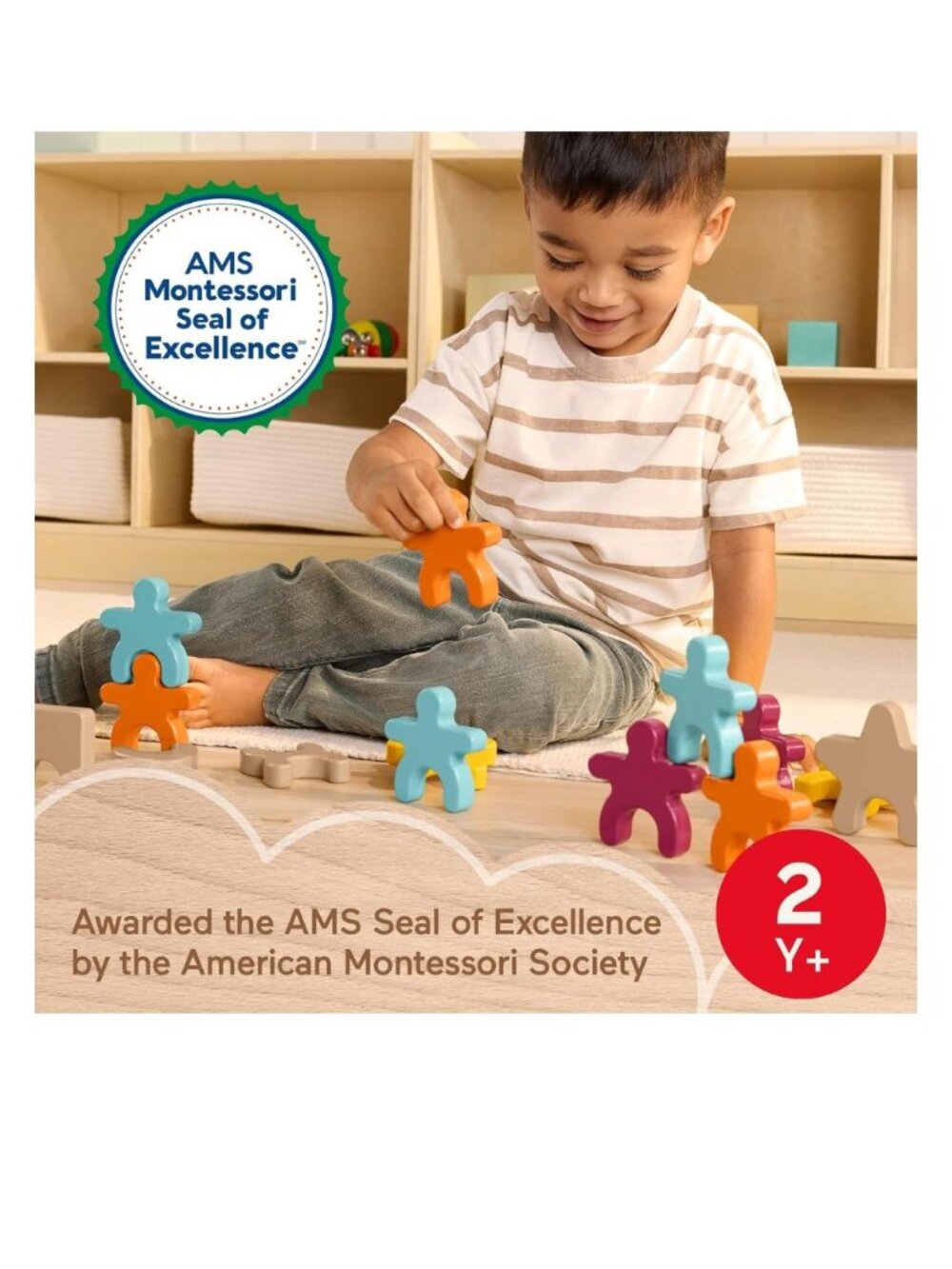 Fisher Price Montessori Stacking Wooden Shapes